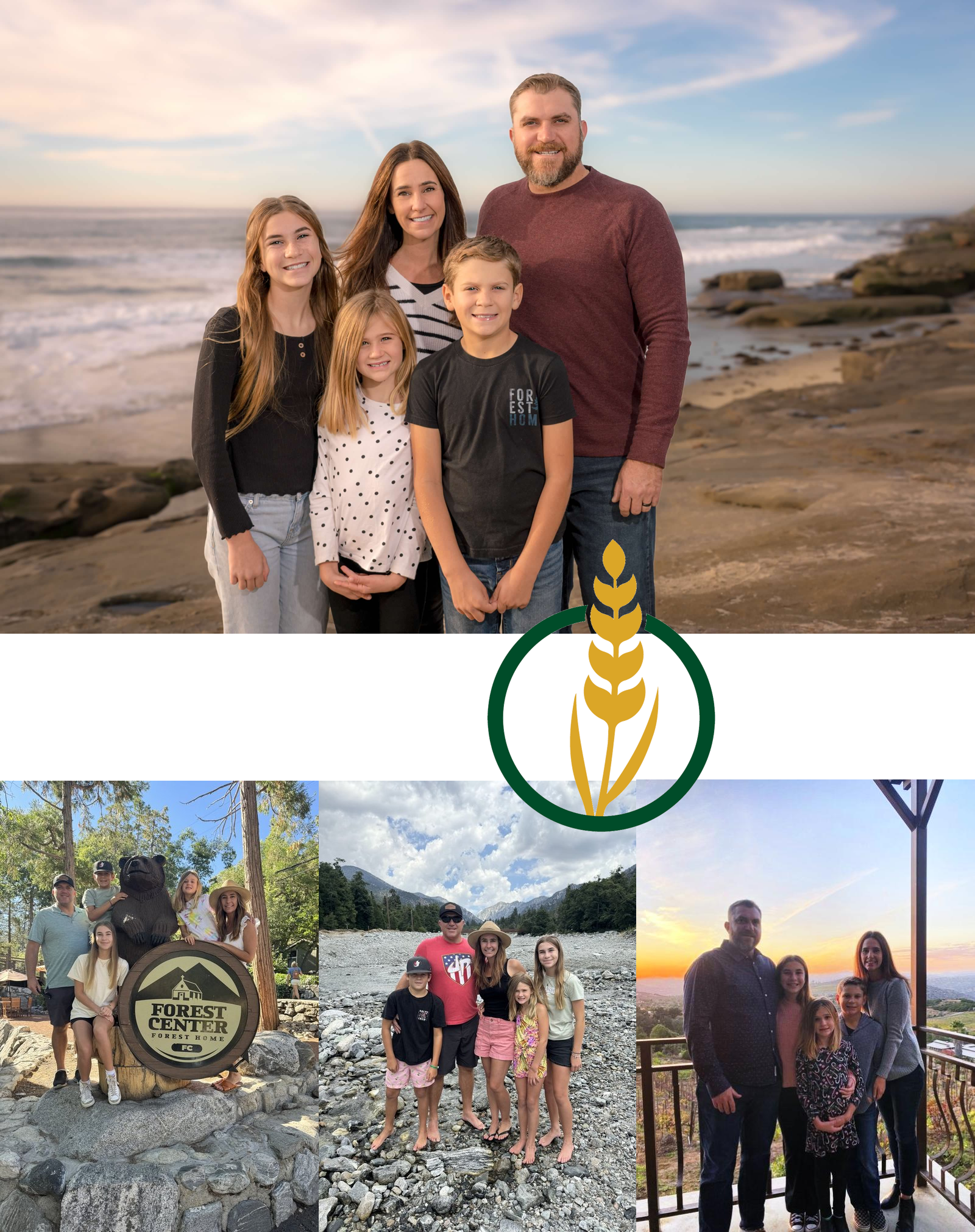 Shane Kochon with his wife and children